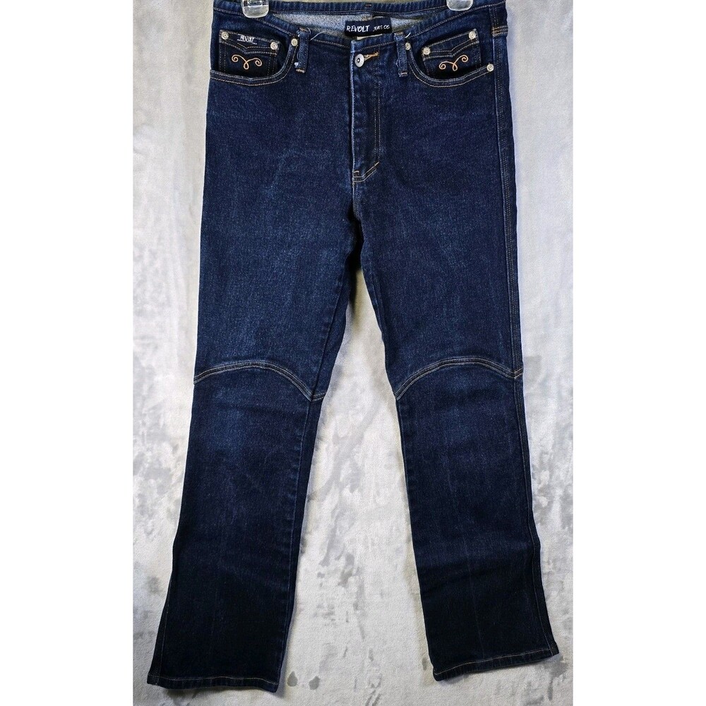 Revolt Jeans Girls 9/10 Straight Leg Bootcut Embroidered Dark Wash Cowgirl